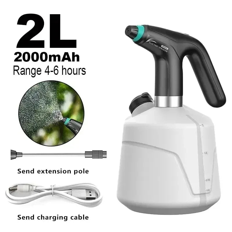 2L Electric Plant Spray Bottle For Automatic Watering USB Fogger Sanitizing Sprayer Gardening Tool Watering Machine Peaceful Pleasures Health and Wellness Black 2L