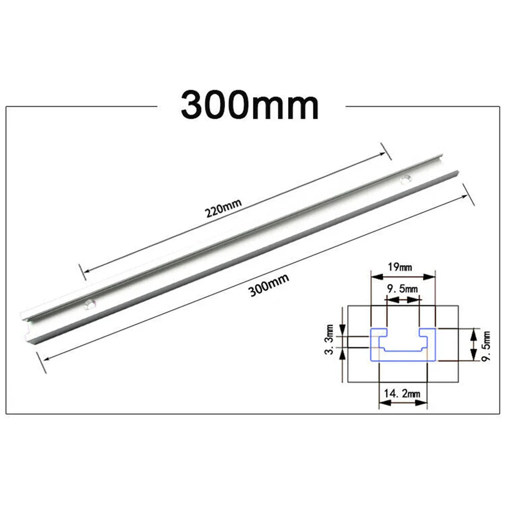 Aluminum T-Slot Track Rail 300–600mm | Woodworking Miter Jig
