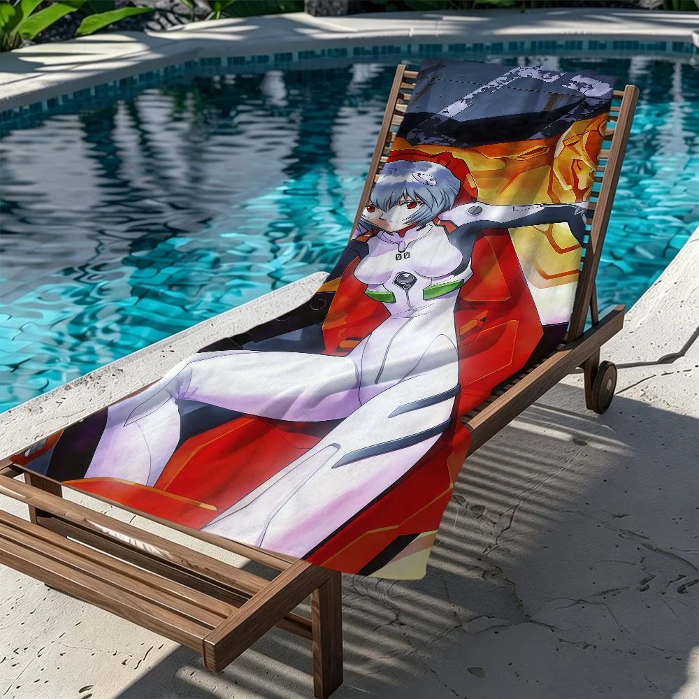 Rei EVA Anime Quick-Dry Beach Towel | Soft Microfiber Pool Towel Anime Beach Towel Peaceful Pleasures Health and Wellness