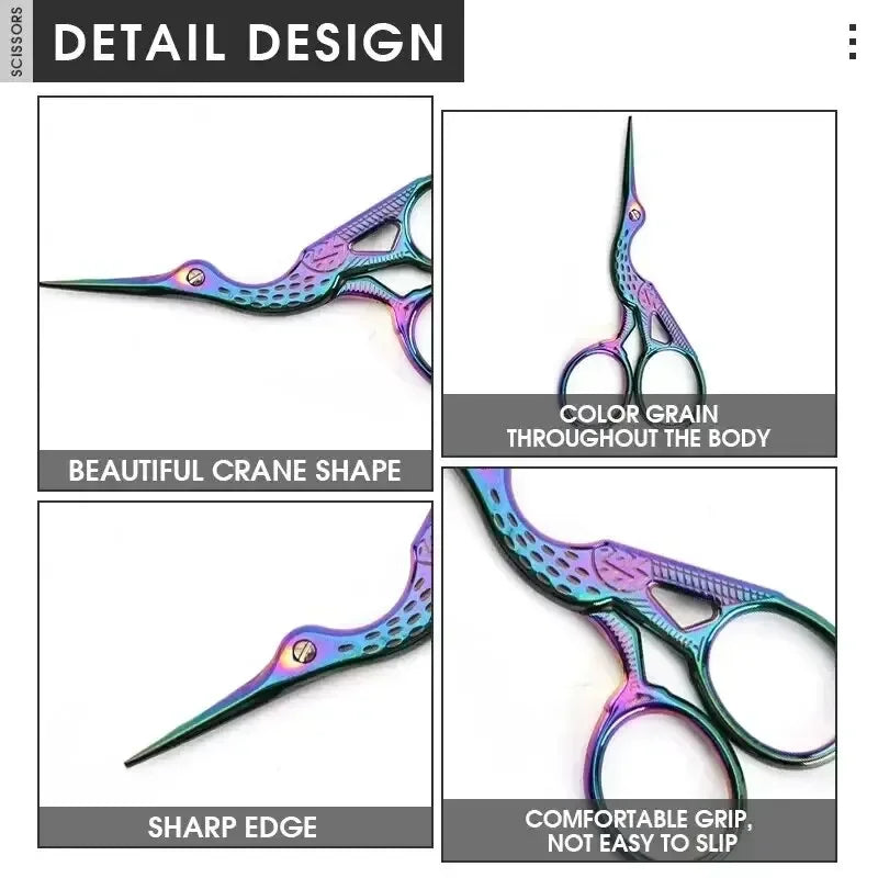 Rainbow Stork Embroidery Scissors – Sharp Stainless Steel Shears Embroidery Scissors Peaceful Pleasures Health and Wellness