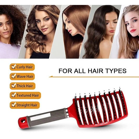 Salon Hairdressing Nylon Bristle Massage Comb for Women Wet Curly Hair Styling Tool, Suitable for Wet Hair Styling and Daily Use Peaceful Pleasures Health and Wellness