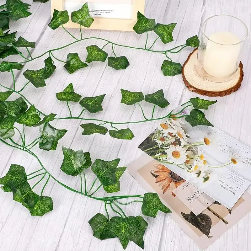 6pcs Artificial Hanging Plant Fake Vine Ivy Leaf Greenery Garland Garden Fence Exterior Decor Peaceful Pleasures Health and Wellness
