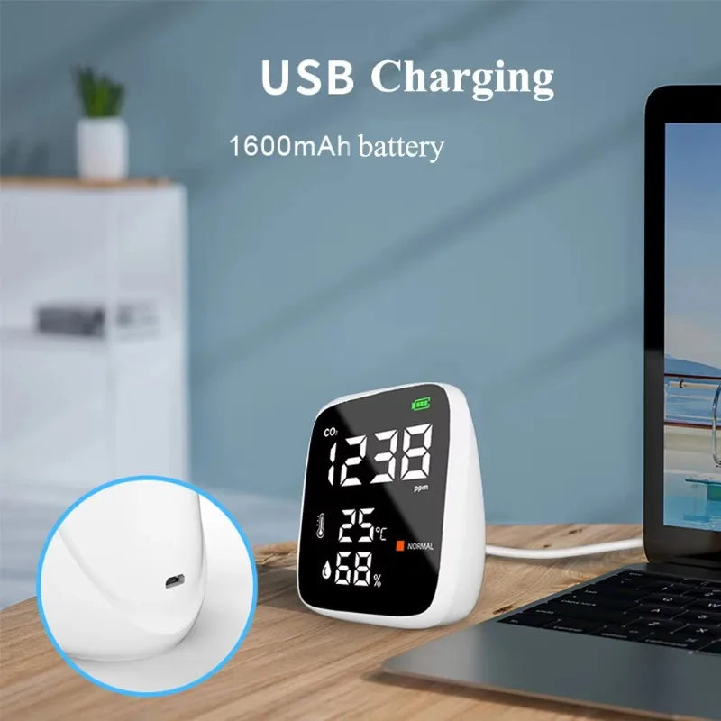 Mini CO2 Detector | CO₂, Temperature & Humidity Air Monitor