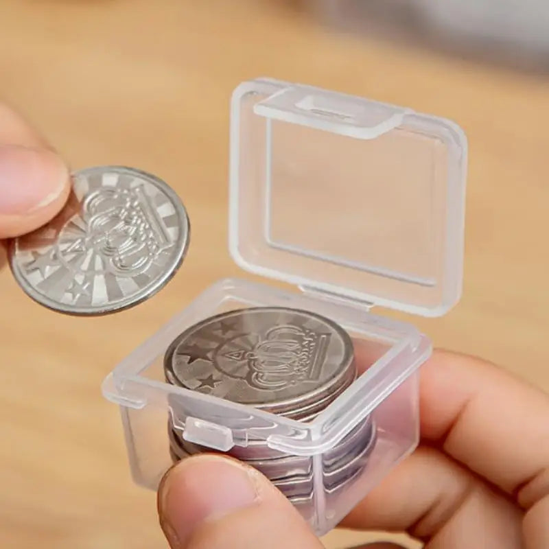 Clear Plastic Coin Storage Box – Rectangular Capsule Case Holder