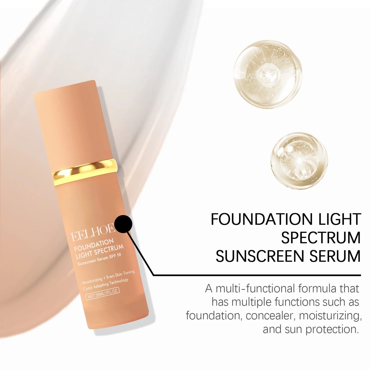 Eelhoe 4-in-1 Color Changing Foundation SPF 50 | Full Coverage