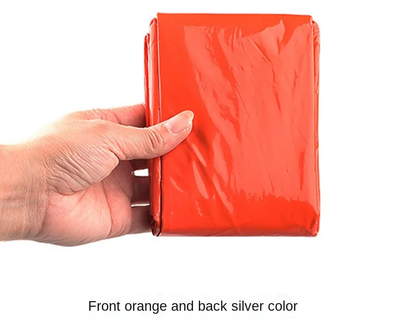 Emergency Survival Rain Hot Poncho Thermal Survival Space Blanket Thermal Raincoat Heat Reflective Waterproof for Camping Hiking Peaceful Pleasures Health and Wellness