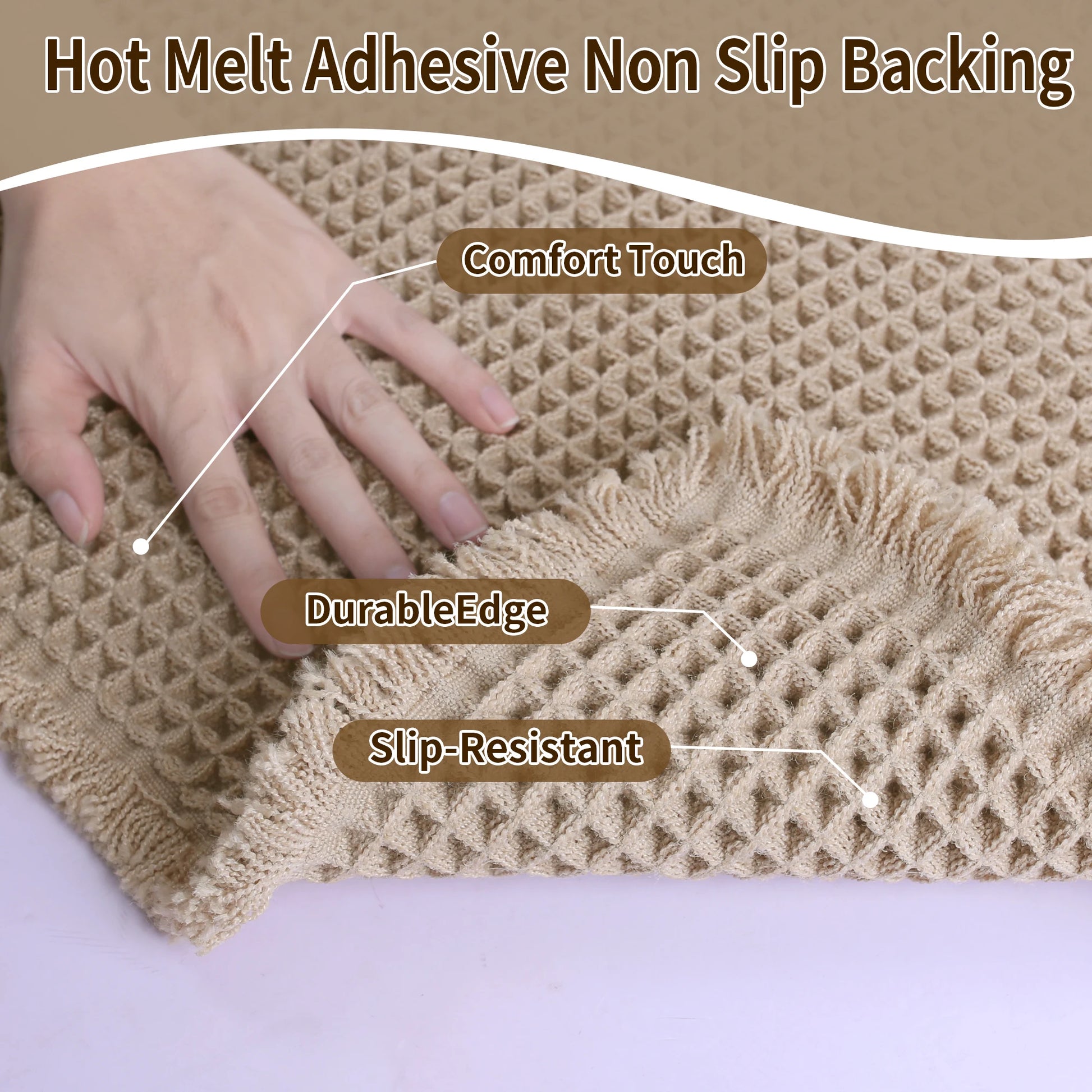 Super Absorbent Bath Mat with Non Slip Backing Waffle Textured Bathroom Rug for Shower Tub Quick-Dry Bath Mat Floor Protection Peaceful Pleasures Health and Wellness