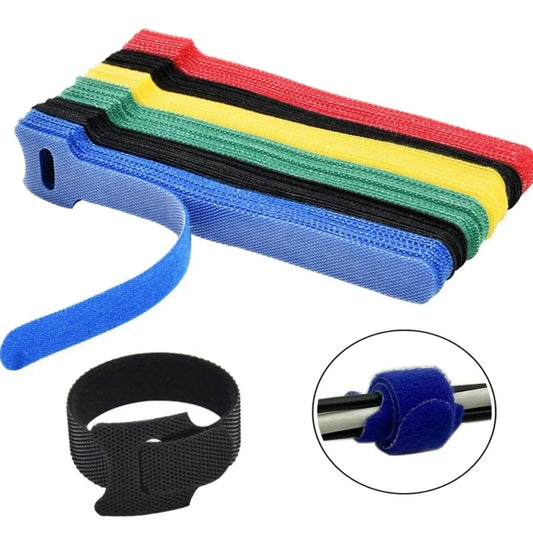 Reusable Hook & Loop Cable Ties – Colorful Nylon Cord Organizer Cable Organizer Ties Peaceful Pleasures Health and Wellness