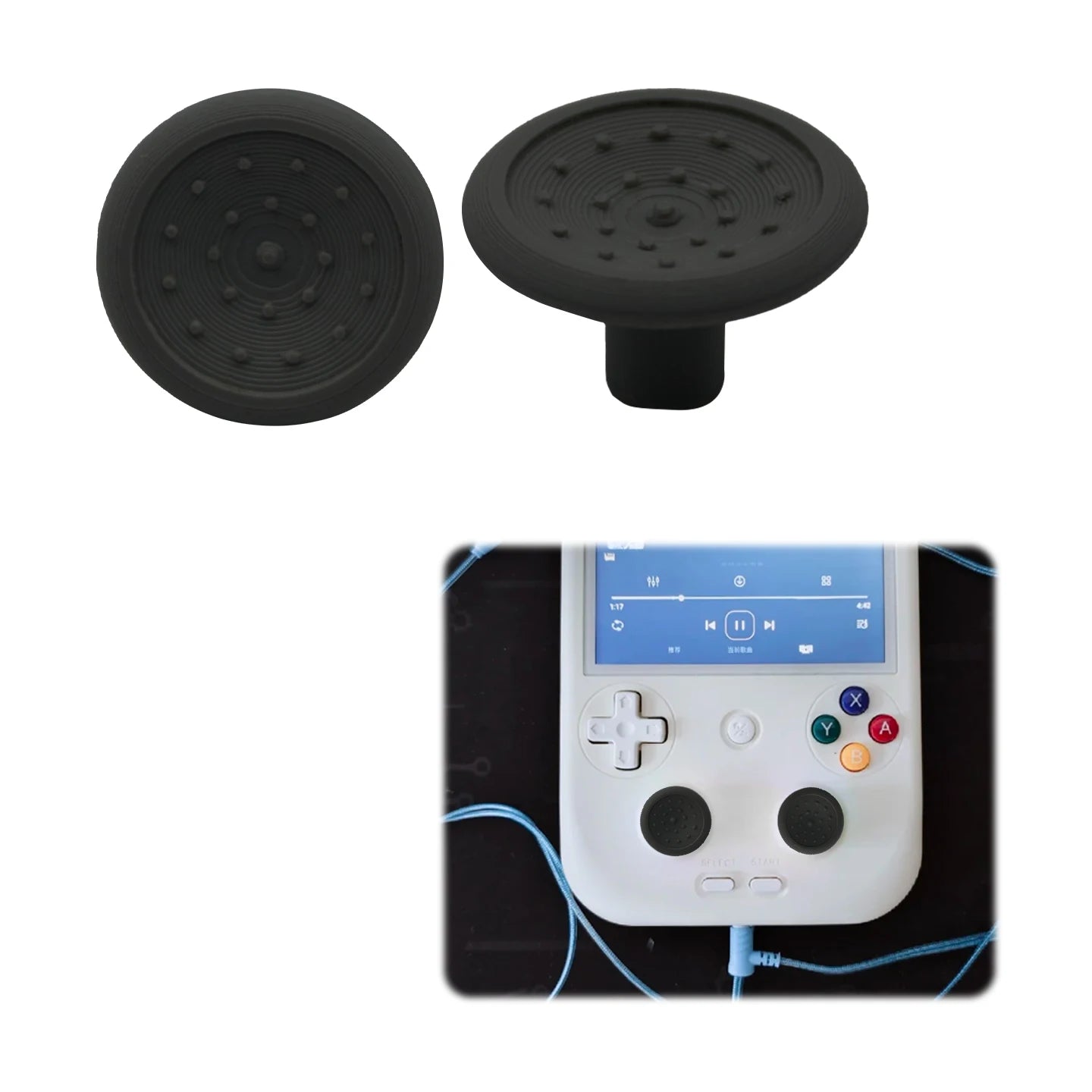 Joystick Cap Replacement Parts For ANBERNIC RG406V/ RG406H/RG476H/RG477M Gaming Console Anti-Loosening Reinforced And Stable Peaceful Pleasures Health and Wellness black