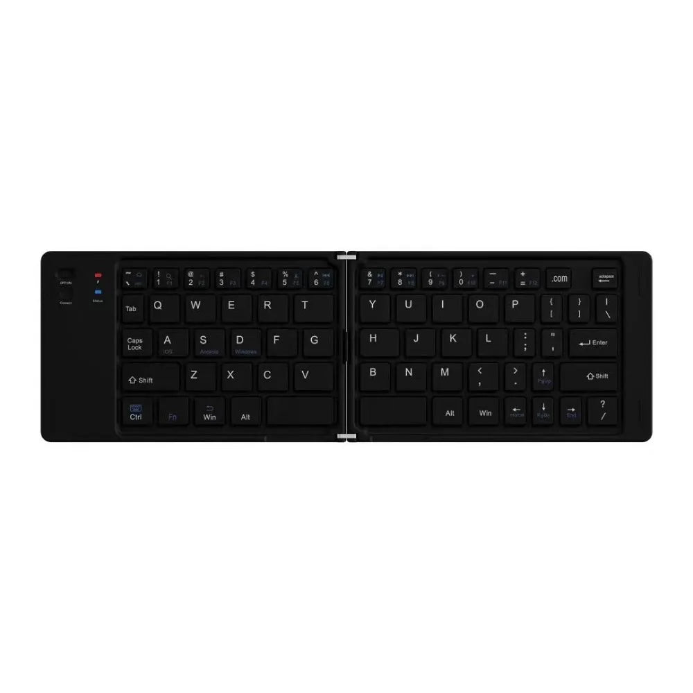 Mini Wireless Folding Keyboard Rechargeable Slim Design Bluetooth Keyboard Portable Universal Foldable Keyboard Mobile Use Peaceful Pleasures Health and Wellness Black