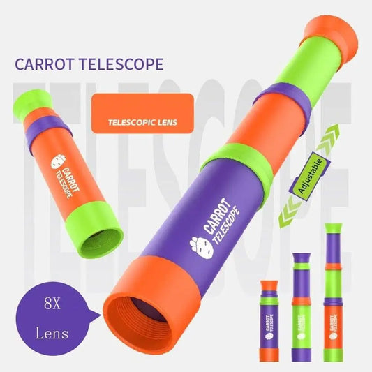 Kids Carrot Telescope – 8X Magnification Retractable Toy Kids Toy Telescope Peaceful Pleasures Health and Wellness