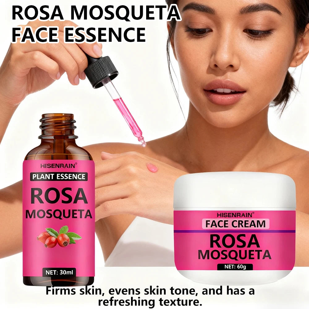 HISENRAIN Rosehip Skincare Set: Hydrating Serum & Moisturizing Cream Combo - Anti-Aging, 24H Moisture, Brightening Kit. Peaceful Pleasures Health and Wellness