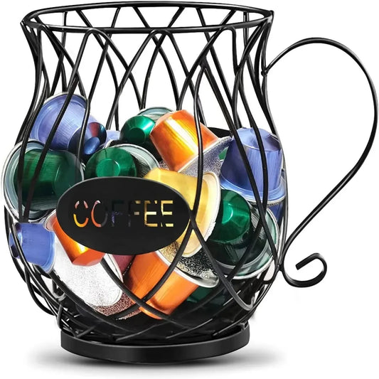 Large Capacity Metal Coffee Pod Holder – Countertop Organizer & Storage Rack for Coffee Pods Peaceful Pleasures Health and Wellness