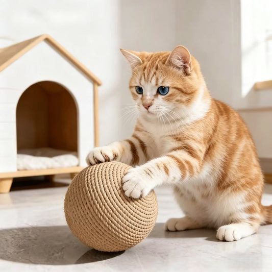 Sisal Cat Ball Toy – Interactive Scratching Balls for Kittens Cat Sisal Toy Ball Peaceful Pleasures Health and Wellness