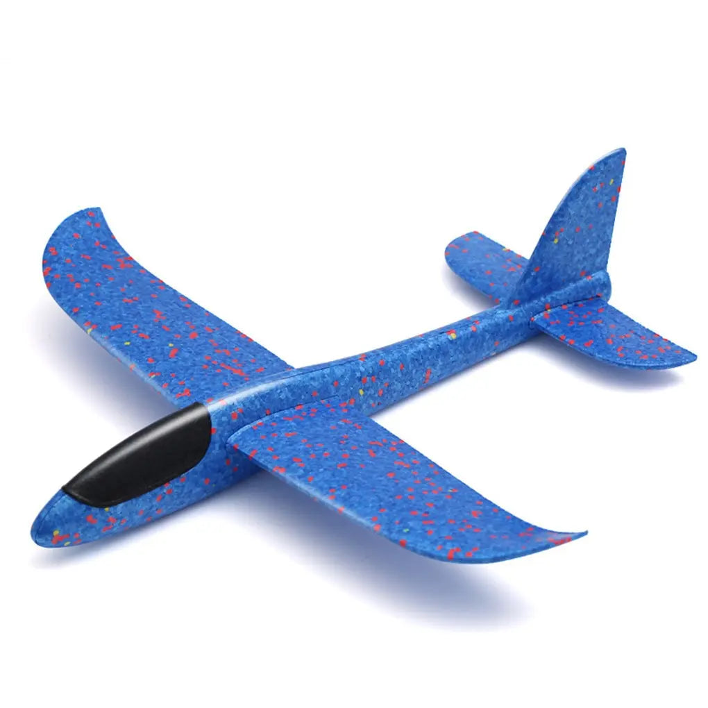 Hand Launch 35cm Flying Throw Airplane Outdoor Sports Toys for Children Glider Aircraft Model Foam Gliding Boys Fun Game Figure Peaceful Pleasures Health and Wellness Blue