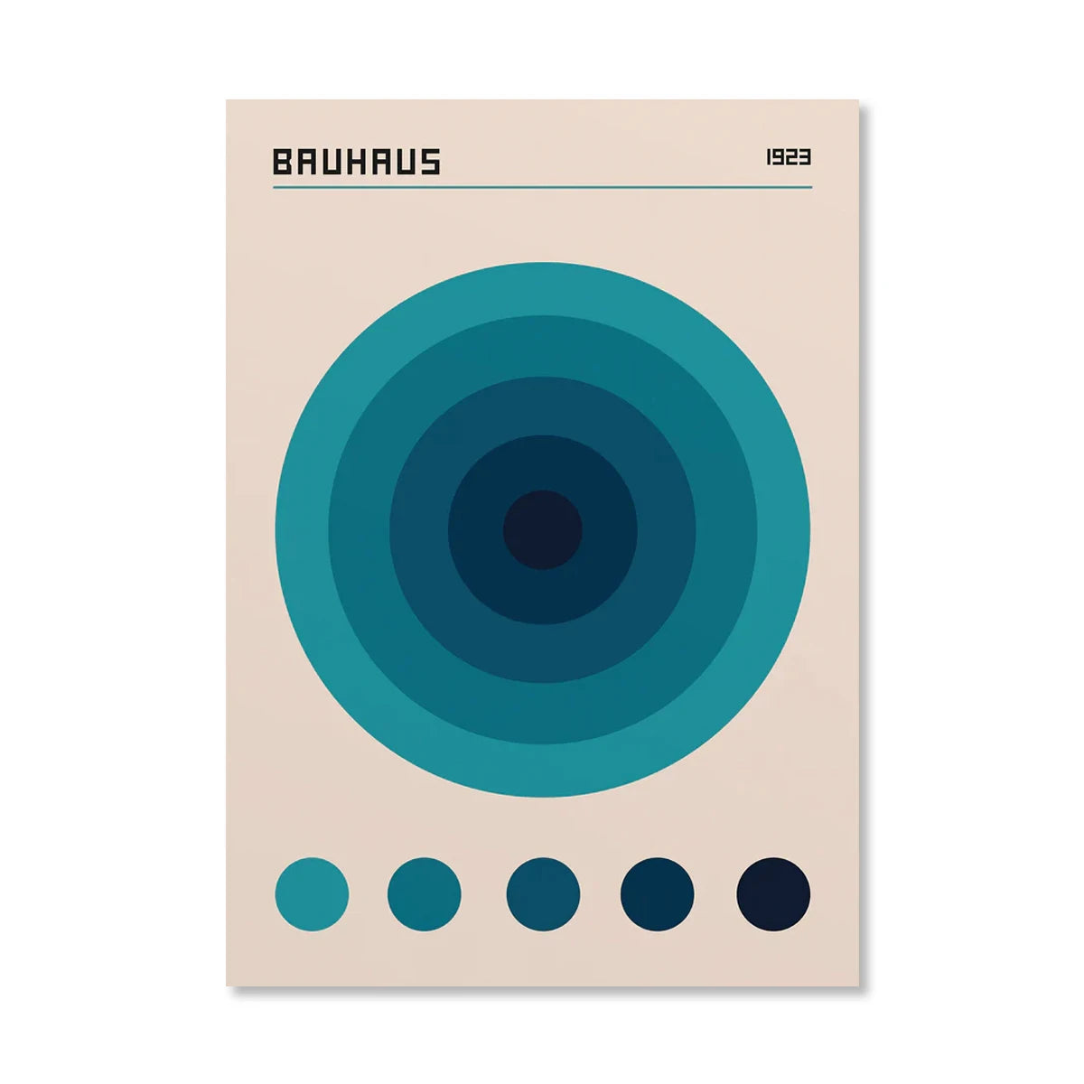 Abstract Orange Bauhaus Geometric Canvas Wall Art | Bicycle Print
