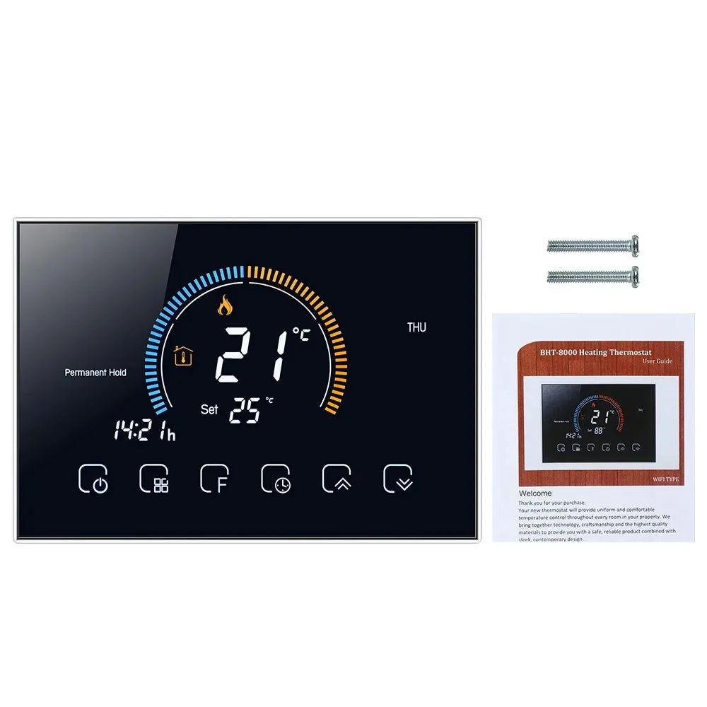 TUYA Wi-Fi Smart Large Colorful Screen Room Programmable Air Thermostat WIFI for Switch Heating Cooler Bridge Voice Alexa Peaceful Pleasures Health and Wellness