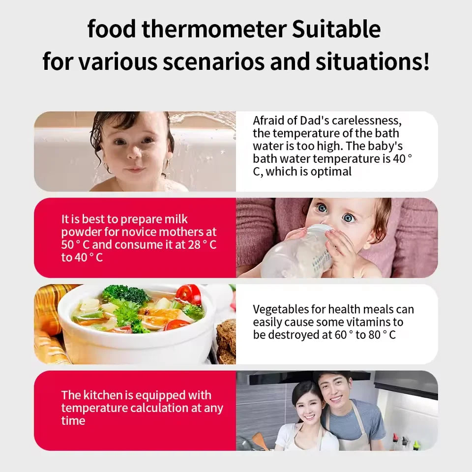 -50-300℃ Digital Food Thermometer For Meat Kitchen Cooking Water Milk Food Probe Temperature Meter BBQ Electronic Oven Tool Peaceful Pleasures Health and Wellness