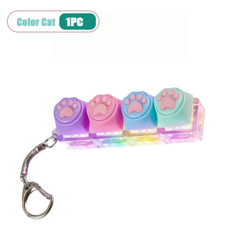 Cat Paw LED Clicker Keychain – Fidget Toy for Stress & Anxiety
