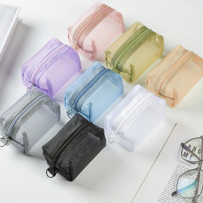 Breathable Mesh Zipper Pouch | Mini Travel & Makeup Bag