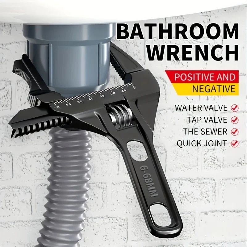 Adjustable Basin Wrench 16–68mm | Bathroom Plumbing Tool
