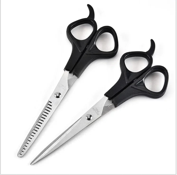 2pcs Stainless Steel Hair Clippers Set Cutting and Thinning Scissors Barber Accessories Salon Hairdressing Shears Wholesale Peaceful Pleasures Health and Wellness
