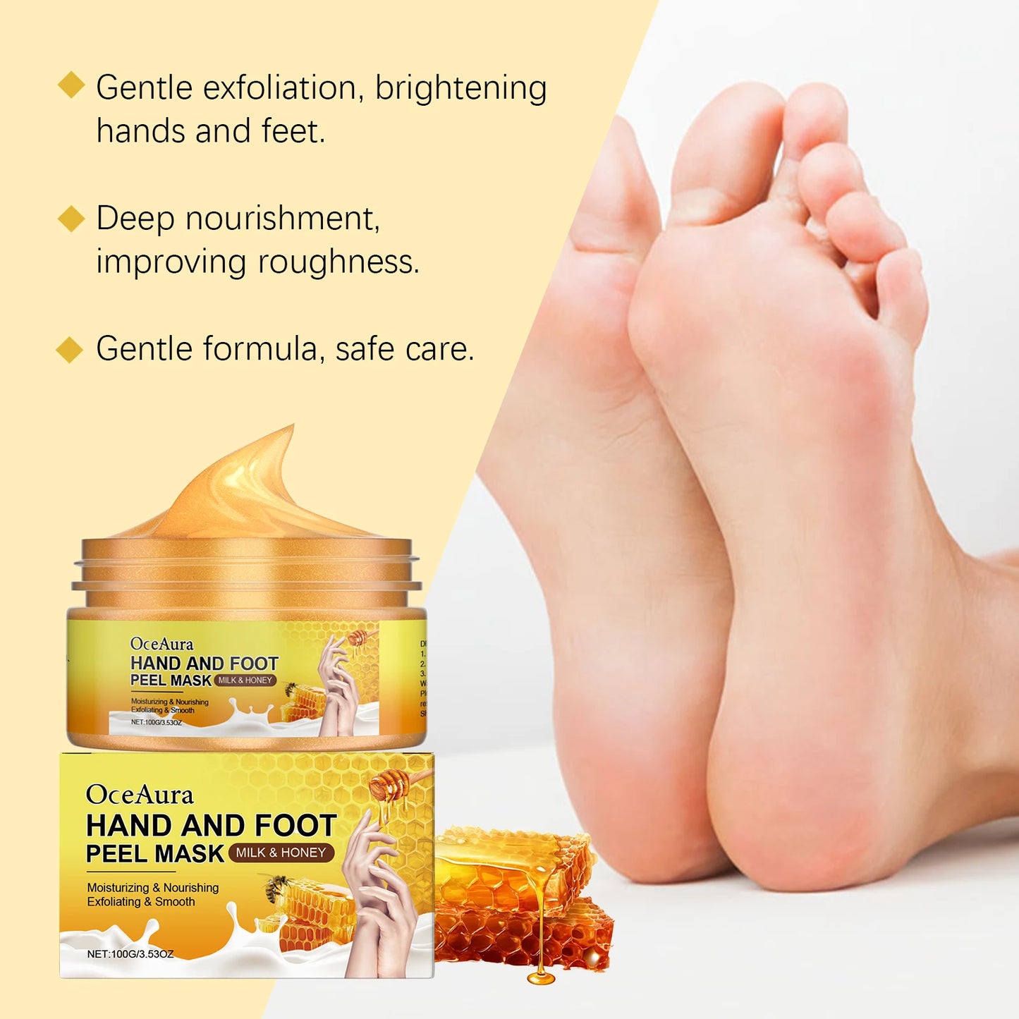 Exfoliating Hand & Foot Peel Mask – Honey & Milk Dead Skin Remover