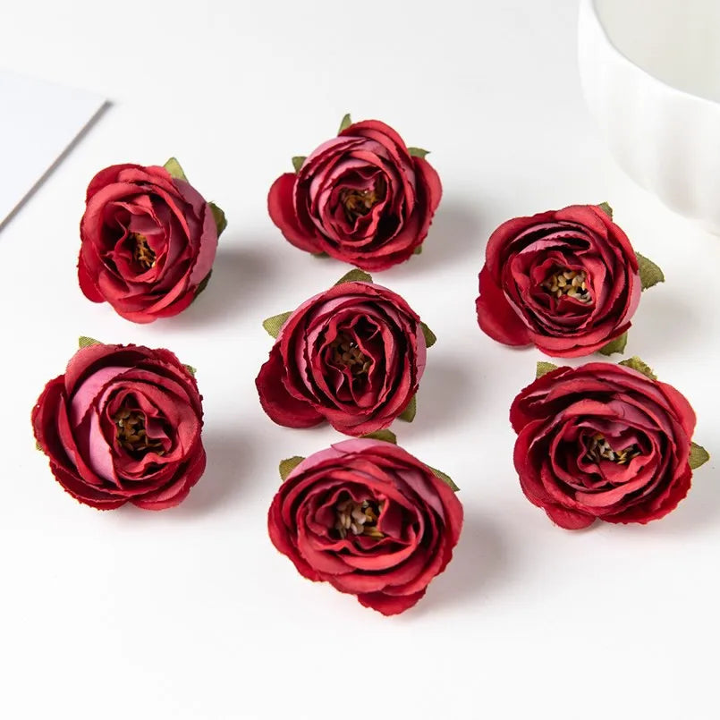 Artificial Silk Rose Flower Heads 15/30pcs – Wedding & Decor