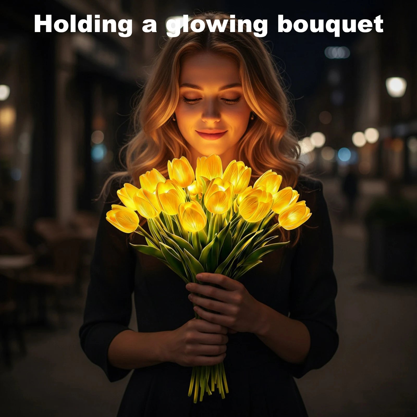Tulip Bouquet Night Light LED Artificial Flower Table Lamp with Ribbon for Home Decor Birthday Valentine Day Gift for Women Peaceful Pleasures Health and Wellness