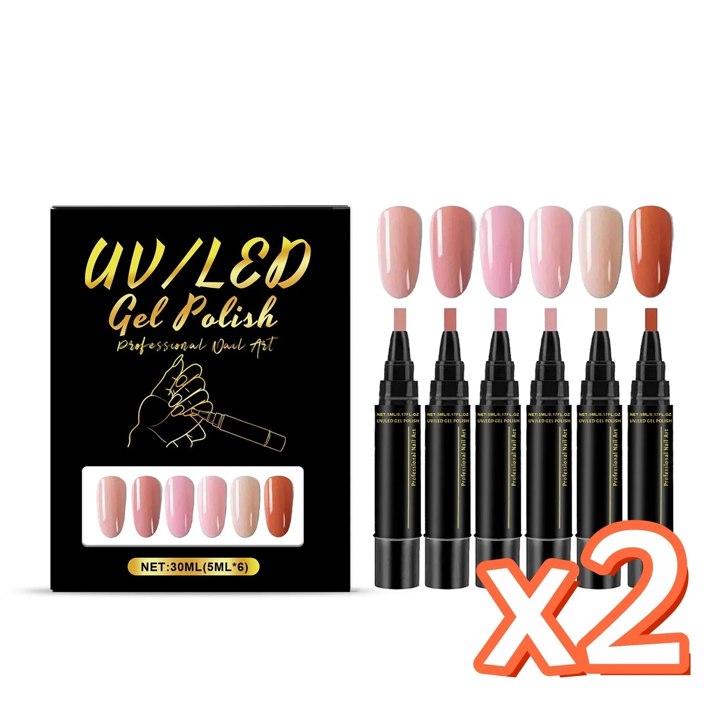 6-Color Nail Art Pens Kit – Quick Dry, Waterproof & High Pigment