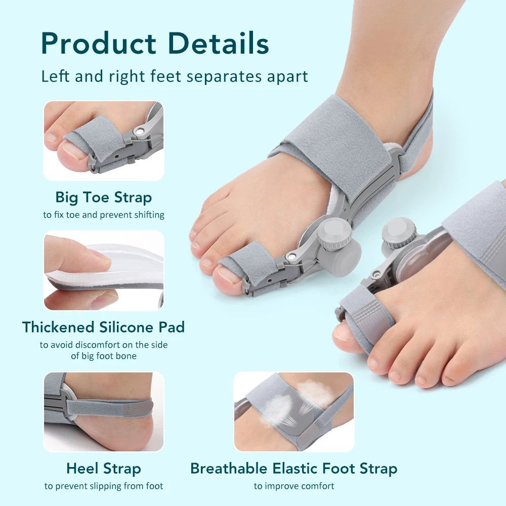 Bunion Corrector Big Toe Hallux Valgus Foot Brace Angle Adjuster Bone Thumb Straightener Orthopedic Strap Pedicure Care Tool Peaceful Pleasures Health and Wellness