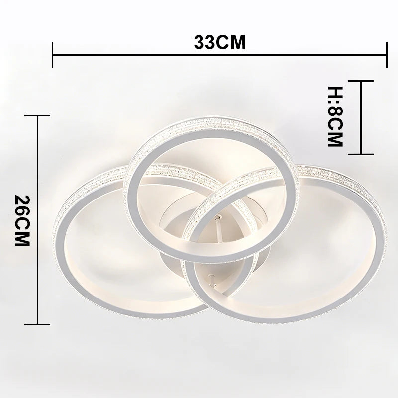 Crystal LED Ceiling Light 3-Color 3000K–6500K | Bedroom & Kitchen