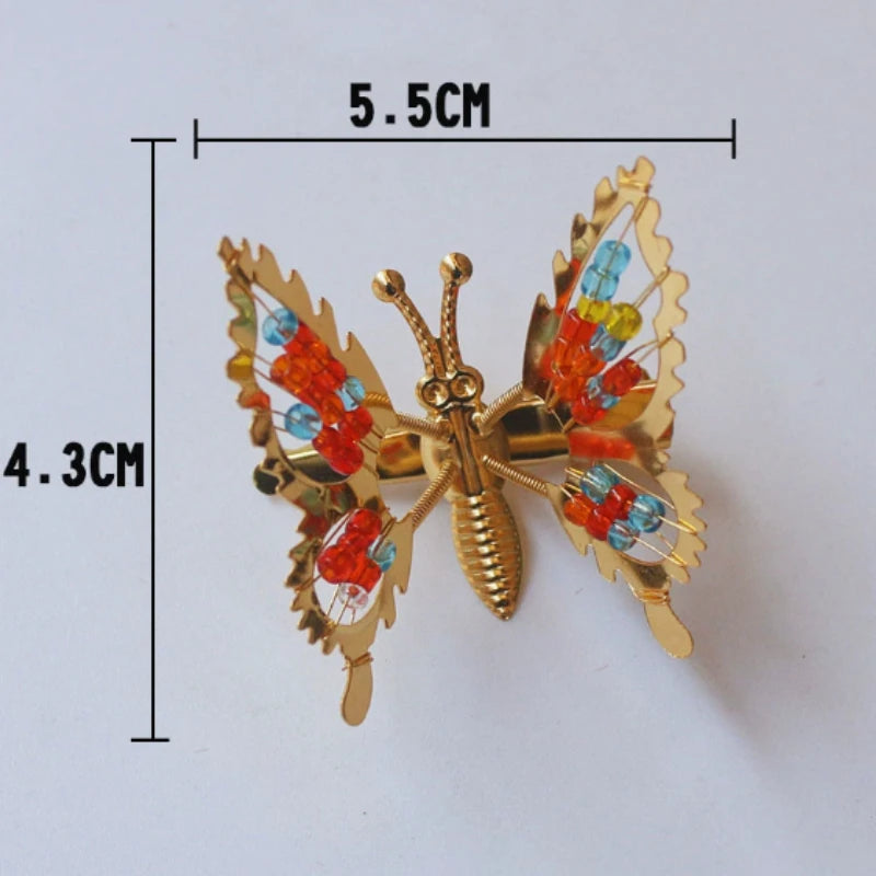 1/2pc 3D Movable Butterfly Shaped Hair Clip Metal Hollow Metallic Flying Butterfly Barrette Kit Hair Accessories silver gold Peaceful Pleasures Health and Wellness