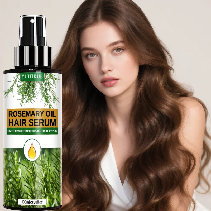 YUITIKUE Rosemary Oil Hair Serum Fast Absorbing Hair Care Spray for All Hair Types Scalp Treatment Hair Oil 100ml Peaceful Pleasures Health and Wellness