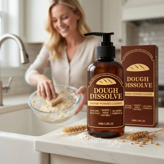 Dough Disslove Cleaner for Baking Pans and Utensils Dissolves Stubborn Flour Residue Fast Easy Wash off Enzyme Kitchen Cleaner Peaceful Pleasures Health and Wellness