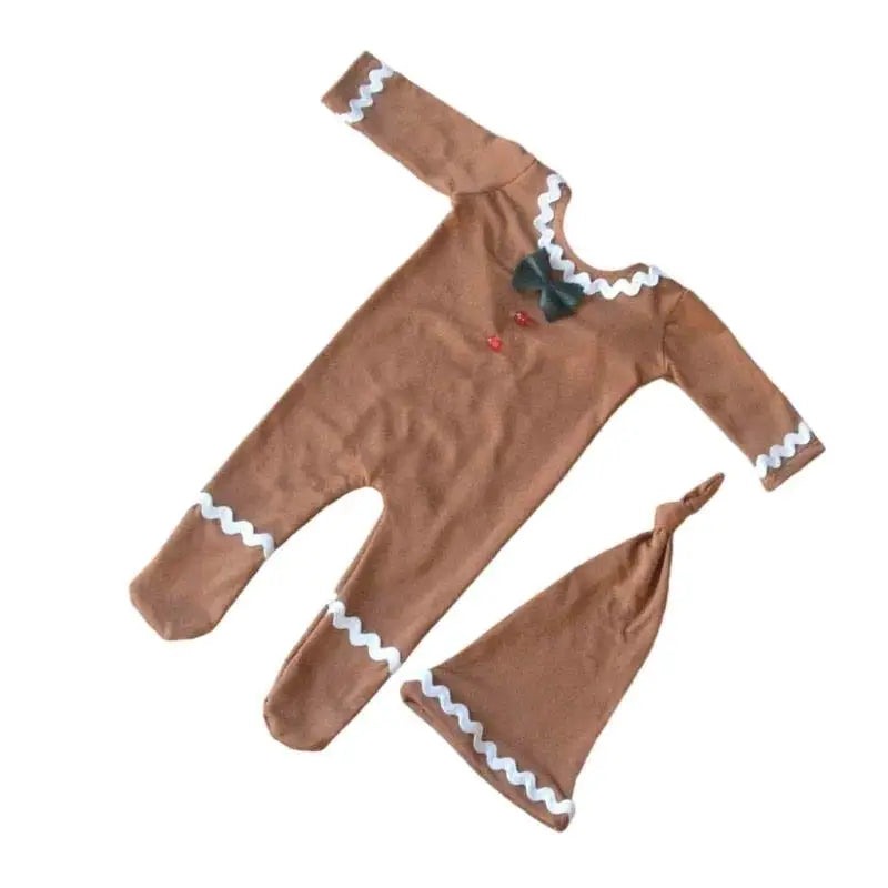 Christmas Newborn Photography Romper & Hat Set | 0–6M Baby