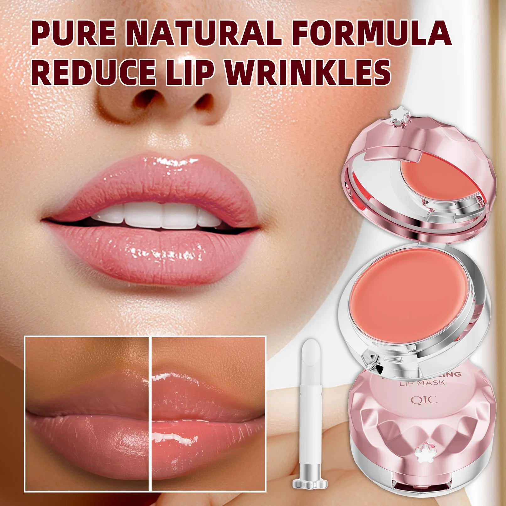 Lip Sleep Mask Moisturizing Nourish Repair Hydrated Fade Lip เส้น Anti-cracking Day และ Night Maintenance Lip Balm Care Peaceful Pleasures Health and Wellness
