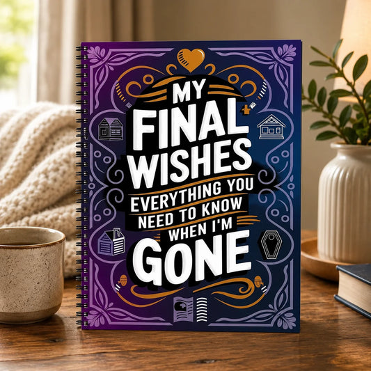 My Final Wishes Journal A5 Spiral End-of-life Planner Family Peaceful Pleasures Health and Wellness