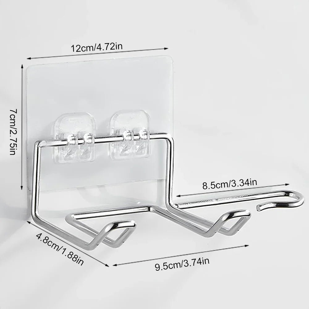 Hair Dryer Holder Rack Wall Mounted Hair Straightener Dryer Holders Bathroom Organizer Storage Rack Shelf Bathroom Accessories Peaceful Pleasures Health and Wellness Clear
