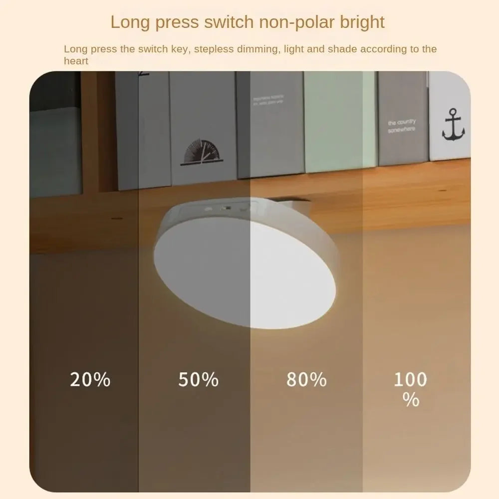 Adjustable Magnetic Reading Lamp 3 Color Temperature Adjustable Brightness Bedroom Table Lamp Round Punch Free Peaceful Pleasures Health and Wellness