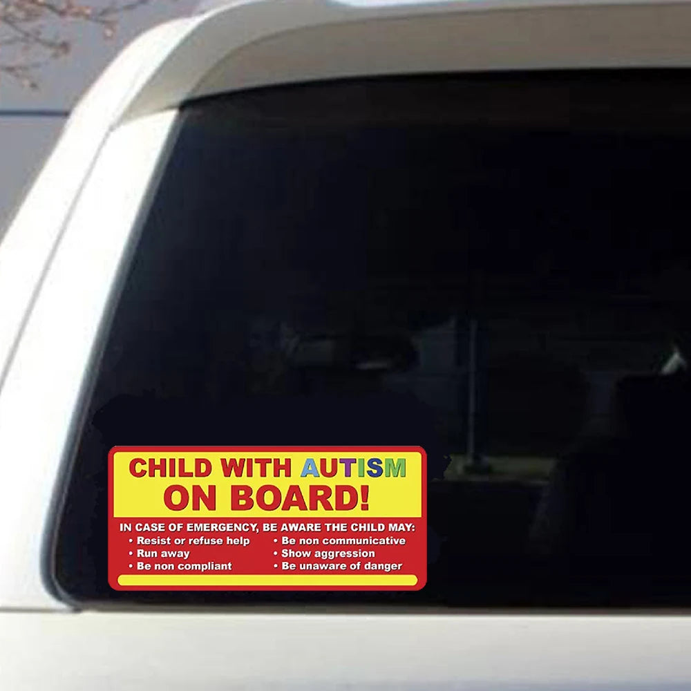 2Pack Child with Autism on board sticker decal autistic awareness vehicle bumper car 8x3.75inch Peaceful Pleasures Health and Wellness