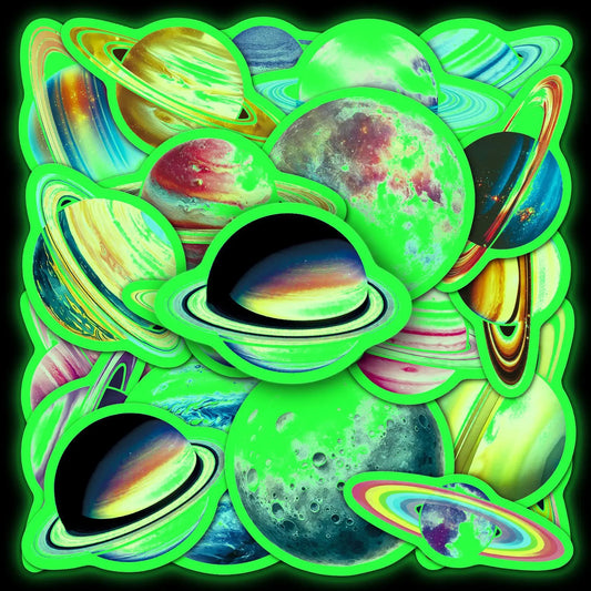 Bview Art Glow-in-the-dark Planet Stickers Luminous Decals Phone Peaceful Pleasures Health and Wellness