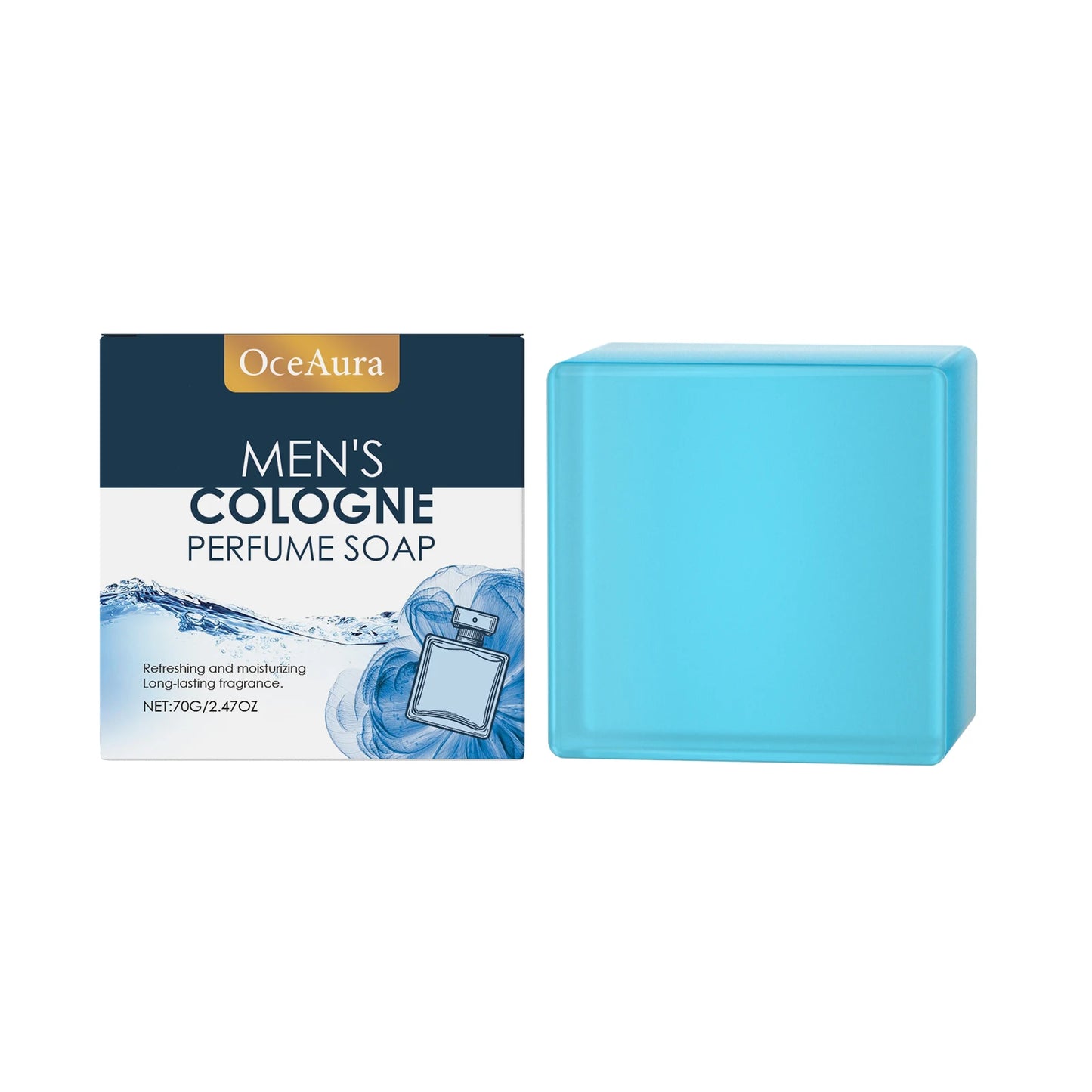 OceAura Men's Perfume Bath Soap Cool Refreshing Cleanse 70g