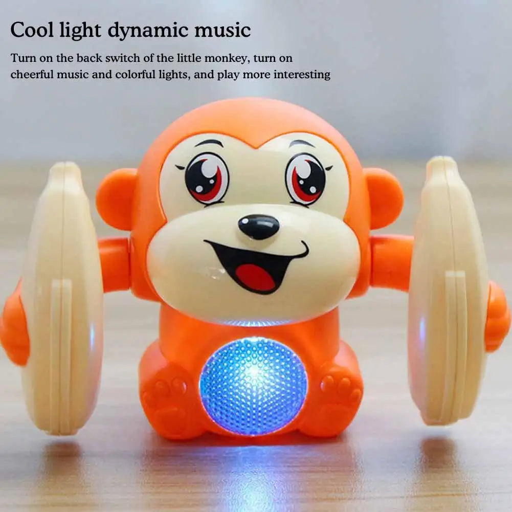 Electric Rolling Monkey Toy Interactive Rolling and Crawling Toy Made of Child-Safe Plastic Requires 3 AA Batteries Peaceful Pleasures Health and Wellness