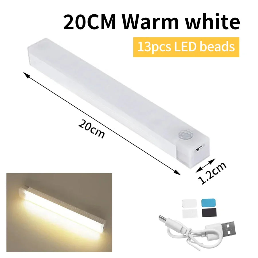 USB Rechargeable PIR Motion Sensor LED Night Light – Cabinet Lamp