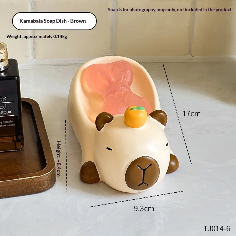 2026 New Creative Capibala Soap Box, Draining Soap Storage Rack, Household Sink, No Water Accumulation, Cartoon Cute Soap Dish Y Peaceful Pleasures Health and Wellness