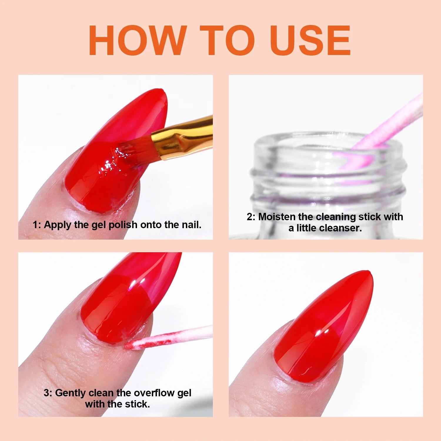 200pcs Overflow Gel Cleaning Sticks–Dual-Ended Manicure Tools for Polish Overflow Removal, Nail Gap Cleaning&Precise Application Peaceful Pleasures Health and Wellness