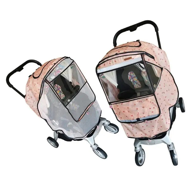 Windproof Baby Stroller Cover with Insect Net & Rain Shield