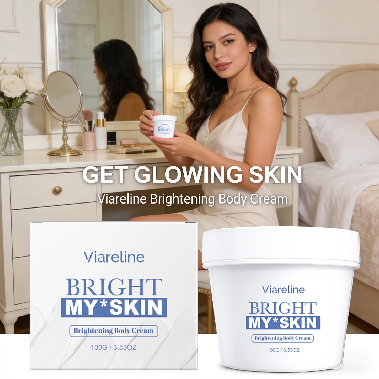 Brightening Body Cream Soothing Skin Improve Dullness Reduce Dark Spot Non-greasy Long-Lasting Moisturizing & Firming Body Lotio Peaceful Pleasures Health and Wellness