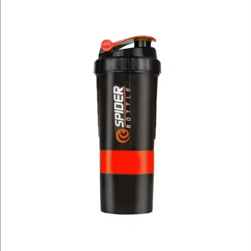 3-Layer Protein Shaker Bottle – Gym Mixing Cup & Water Bottle